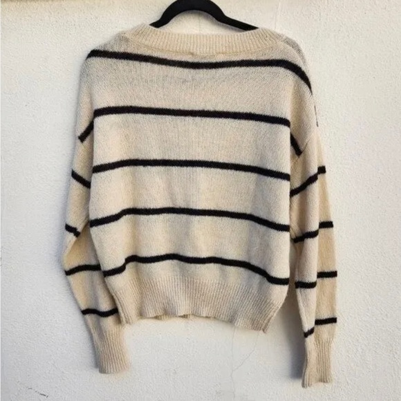 Wildfox Women Whiskey Stripe Happy Hour Sweater Long Sleeve Cream - Picture 2 of 6